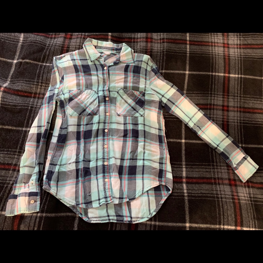 Light blue button up